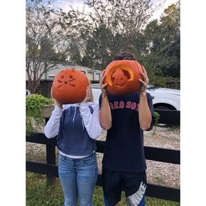 Blue and White Cropped Hoodie